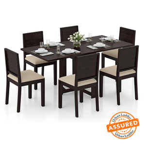 Folding Dining Table Sets In Hyderabad Design Danton 3-to-6 Seater Folding Dining Table With set of 6 Oribi Chairs (Mahogany Finish, Wheat Brown)