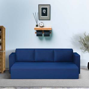 New Arrivals Living Room Furniture Design 3 Seater Pull Out Sofa cum Bed In Blue Colour