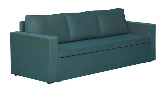 Morris Fabric 3 Seater Sofa Bed With Loose Cushions And Storage - Teal Green (Green) by Urban Ladder - Front View Design 1 - 848719