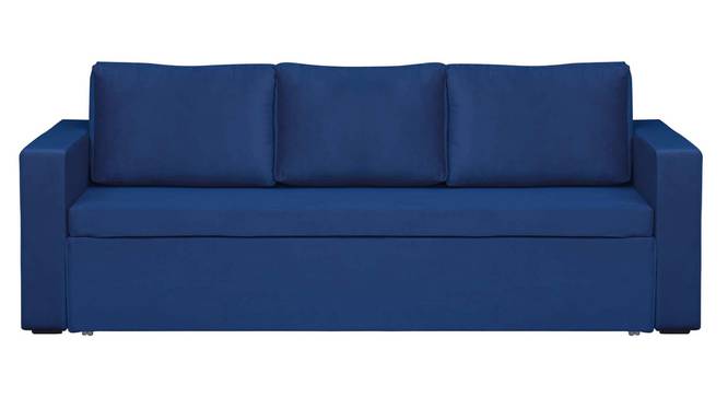 Morris Fabric 3 Seater Sofa Bed With Loose Cushions And Storage - Teal Green (Blue) by Urban Ladder - Design 1 Side View - 848720