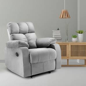 New Arrivals Living Room Furniture Design Helios Fabric One Seater Motorized Recliner in Grey Colour