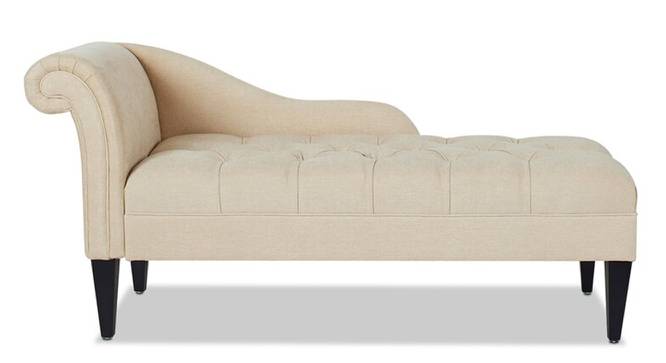 Andres Fabric Chaise Launger in Black Colour (Beige, Matte Finish) by Urban Ladder - Front View Design 1 - 851838