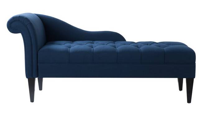 Andres Fabric Chaise Launger in Black Colour (Navy Blue, Matte Finish) by Urban Ladder - Front View Design 1 - 851840