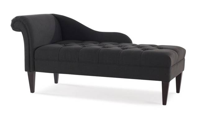 Andres Fabric Chaise Launger in Black Colour (Black, Matte Finish) by Urban Ladder - Design 1 Side View - 851859