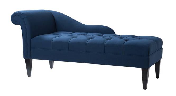 Andres Fabric Chaise Launger in Black Colour (Navy Blue, Matte Finish) by Urban Ladder - Design 1 Side View - 851860