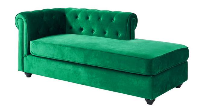 Ease Velvet Chaise Launger in T Blue  Colour (Green, Matte Finish) by Urban Ladder - Design 1 Side View - 851876