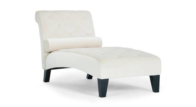 Knup Velvet Chaise Launger in T Blue Colour (Cream, Matte Finish) by Urban Ladder - Front View Design 1 - 851943