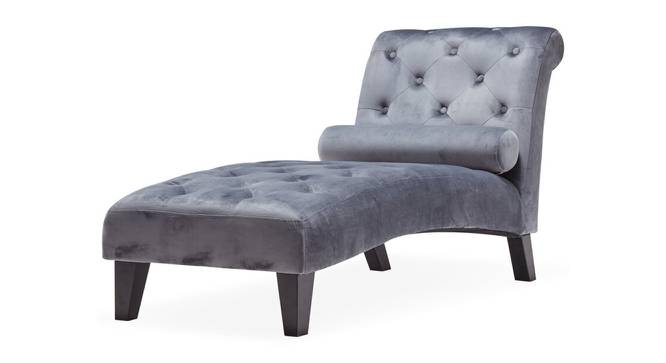 Knup Velvet Chaise Launger in T Blue Colour (Grey, Matte Finish) by Urban Ladder - Front View Design 1 - 851945