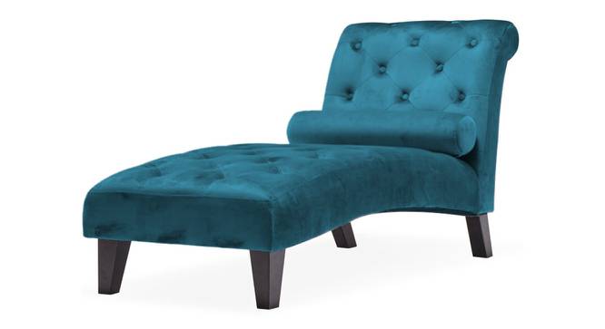 Knup Velvet Chaise Launger in T Blue Colour (Turquoise Blue, Matte Finish) by Urban Ladder - Front View Design 1 - 851950