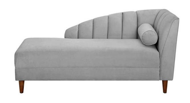 Korslund Velvet Chaise Launger in Pink Colour (Grey, Matte Finish) by Urban Ladder - Front View Design 1 - 851955