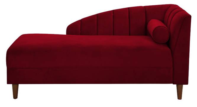 Korslund Velvet Chaise Launger in Pink Colour (Maroon, Matte Finish) by Urban Ladder - Front View Design 1 - 851956