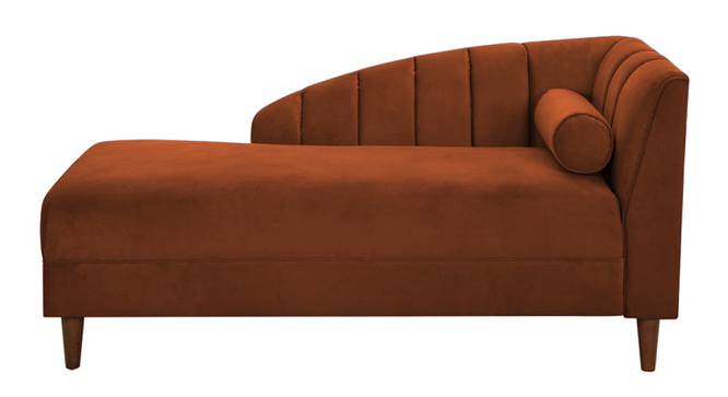 Korslund Velvet Chaise Launger in Pink Colour (Brown, Matte Finish) by Urban Ladder - Front View Design 1 - 851958