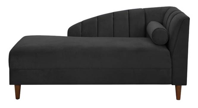 Korslund Velvet Chaise Launger in Pink Colour (Black, Matte Finish) by Urban Ladder - Front View Design 1 - 851960