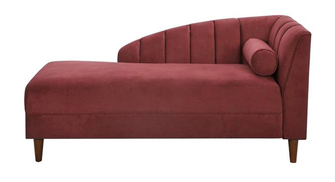 Korslund Velvet Chaise Launger in Pink Colour (Pink, Matte Finish) by Urban Ladder - Front View Design 1 - 851961