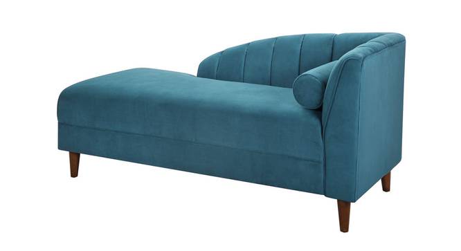 Korslund Velvet Chaise Launger in Pink Colour (Turquoise Blue, Matte Finish) by Urban Ladder - Design 1 Side View - 851972