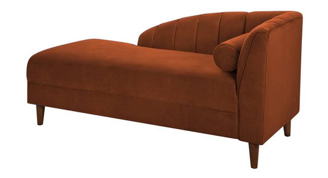 Korslund Velvet Chaise Launger in Pink Colour (Brown, Matte Finish) by Urban Ladder - Design 1 Side View - 851977