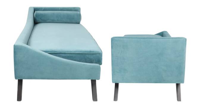 Kawa Velvet Chaise Launger in Yellow  Colour (Turquoise Blue, Matte Finish) by Urban Ladder - Front View Design 1 - 852028