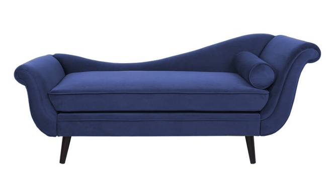 Kabera Velvet Chaise Launger in Yellow Colour (Navy Blue, Matte Finish) by Urban Ladder - Front View Design 1 - 852046