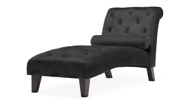 Knup Velvet Chaise Launger in T Blue Colour (Black, Matte Finish) by Urban Ladder - Front View Design 1 - 852054