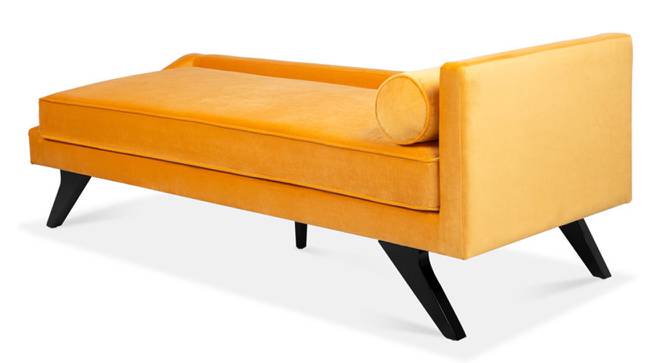 Kawa Velvet Chaise Launger in Yellow  Colour (Yellow, Matte Finish) by Urban Ladder - Design 1 Side View - 852073