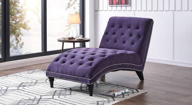 Pion Velvet Chaise Launger in Yellow Colour (Purple, Matte Finish) by Urban Ladder - Front View Design 1 - 852081