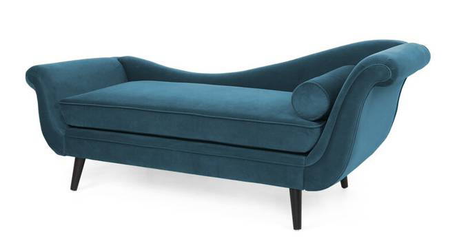 Kabera Velvet Chaise Launger in Yellow Colour (Turquoise Blue, Matte Finish) by Urban Ladder - Front View Design 1 - 852144