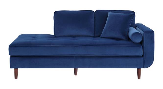 Mydril Velvet Chaise Launger in Orange Colour (Navy Blue, Matte Finish) by Urban Ladder - Design 1 Side View - 852177