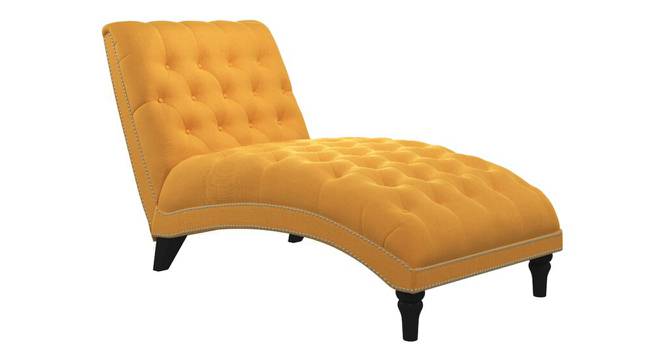 Pion Velvet Chaise Launger in Yellow Colour (Yellow, Matte Finish) by Urban Ladder - Design 1 Side View - 852194