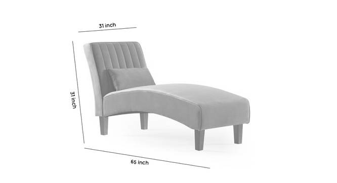 Fiest Velvet Chaise Launger in T Blue  Colour (Cream, Matte Finish) by Urban Ladder - Front View Design 1 - 852315