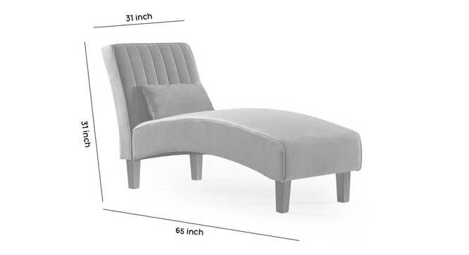 Fiest Velvet Chaise Launger in T Blue  Colour (Grey, Matte Finish) by Urban Ladder - Front View Design 1 - 852317