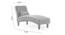 Fiest Velvet Chaise Launger in T Blue  Colour (Grey, Matte Finish) by Urban Ladder - Front View Design 1 - 852317