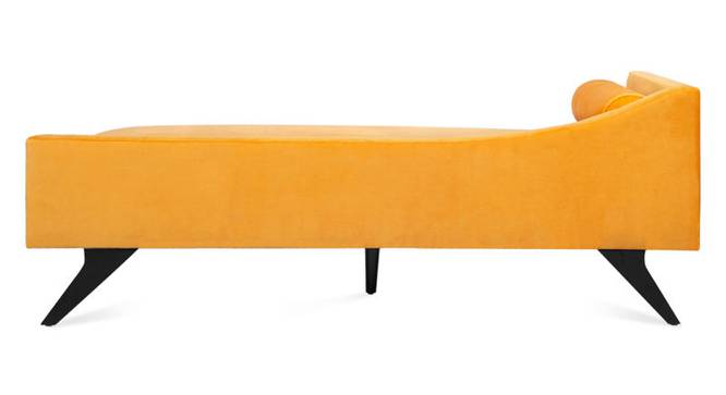 Euclid Velvet Chaise Launger in Yellow  Colour (Yellow, Matte Finish) by Urban Ladder - Design 1 Side View - 852332