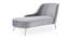 Henz Velvet Chaise Launger in T Blue Colour (Black, Matte Finish) by Urban Ladder - Design 1 Side View - 852342