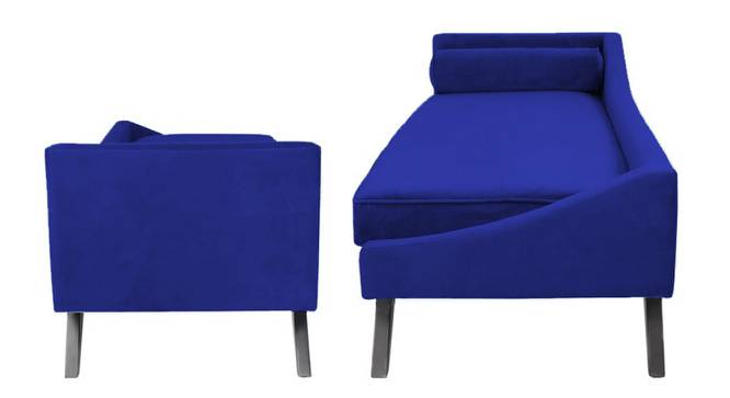 Euclid Velvet Chaise Launger in Yellow  Colour (Navy Blue, Matte Finish) by Urban Ladder - Ground View Design 1 - 852349