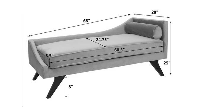 Euclid Velvet Chaise Launger in Yellow  Colour (Maroon, Matte Finish) by Urban Ladder - Front View Design 1 - 852384