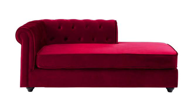 Ease Velvet Chaise Launger in T Blue  Colour (Maroon, Matte Finish) by Urban Ladder - Design 1 Side View - 852394
