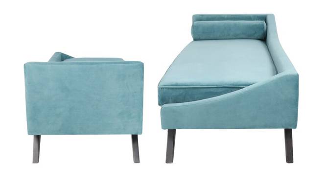 Euclid Velvet Chaise Launger in Yellow  Colour (Turquoise Blue, Matte Finish) by Urban Ladder - Design 1 Side View - 852402