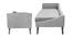 Euclid Velvet Chaise Launger in Yellow  Colour (Grey, Matte Finish) by Urban Ladder - Design 1 Side View - 852404