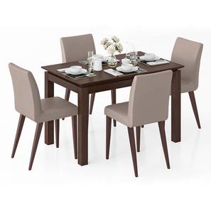 4 Seater Dining Sets 4 Chairs Design Matteo Engineered Wood 4 Seater Dining Table With Set Of Persica Dining Chairs In Dark Walnut Finish (Dark Walnut Finish)