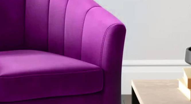 Barrin Swivel Solid Wood Barrel Chair in Purple Colour (Purple) by Urban Ladder - Design 1 Side View - 852673