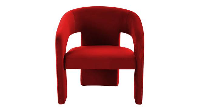 Ashley Velvet Accent Chair in Yellow Colour (Red) by Urban Ladder - Design 1 Side View - 852776