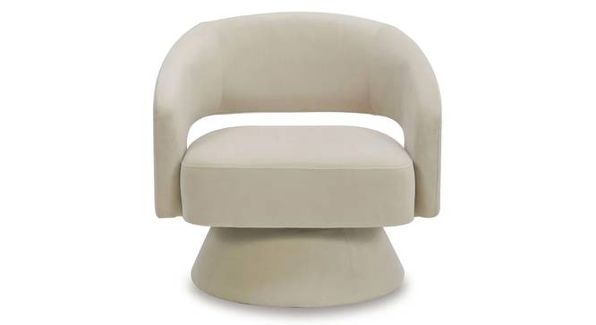 Aracell Swivel Solid Wood Round Chair in Yellow Colour (Cream) by Urban Ladder - Design 1 Side View - 852781