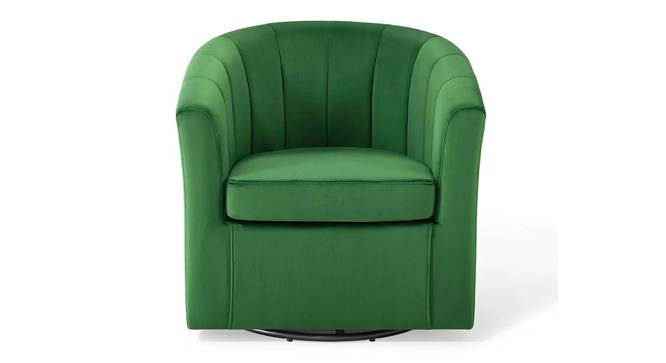 Barrin Swivel Solid Wood Barrel Chair in Purple Colour (Green) by Urban Ladder - Design 1 Side View - 852797
