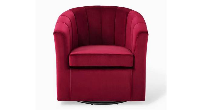 Barrin Swivel Solid Wood Barrel Chair in Purple Colour (Maroon) by Urban Ladder - Design 1 Side View - 852800