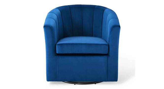 Barrin Swivel Solid Wood Barrel Chair in Purple Colour (Navy Blue) by Urban Ladder - Design 1 Side View - 852802