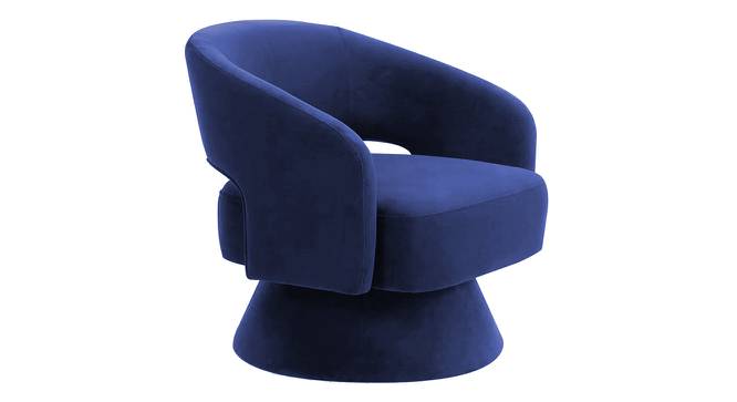 Aracell Swivel Solid Wood Round Chair in Yellow Colour (Navy Blue) by Urban Ladder - Front View Design 1 - 852844