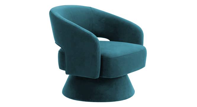 Aracell Swivel Solid Wood Round Chair in Yellow Colour (Teal Blue) by Urban Ladder - Front View Design 1 - 852849