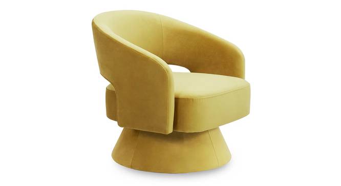 Aracell Swivel Solid Wood Round Chair in Yellow Colour (Yellow) by Urban Ladder - Front View Design 1 - 852850