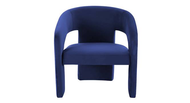 Ashley Velvet Accent Chair in Yellow Colour (Navy Blue) by Urban Ladder - Design 1 Side View - 852884