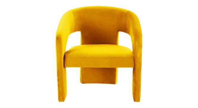 Ashley Velvet Accent Chair in Yellow Colour (Yellow) by Urban Ladder - Design 1 Side View - 852887
